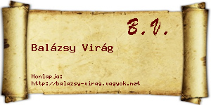 Balázsy Virág névjegykártya